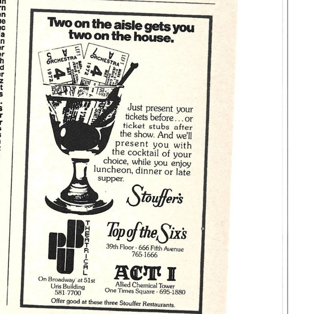 Theatrical Pub Restaurant Advertisement New York City 1970s Vintage Print Ad